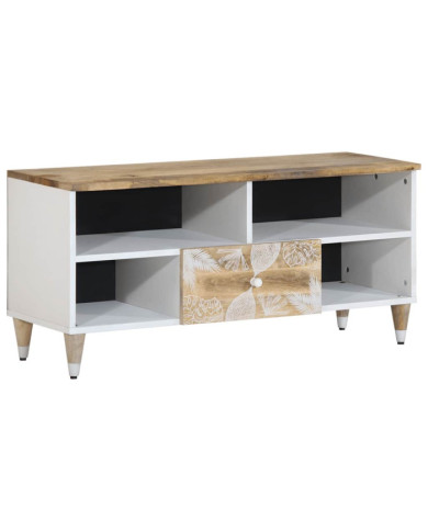 Meuble TV 100x33,5x46 cm bois massif de manguier | Mobilier & Déco