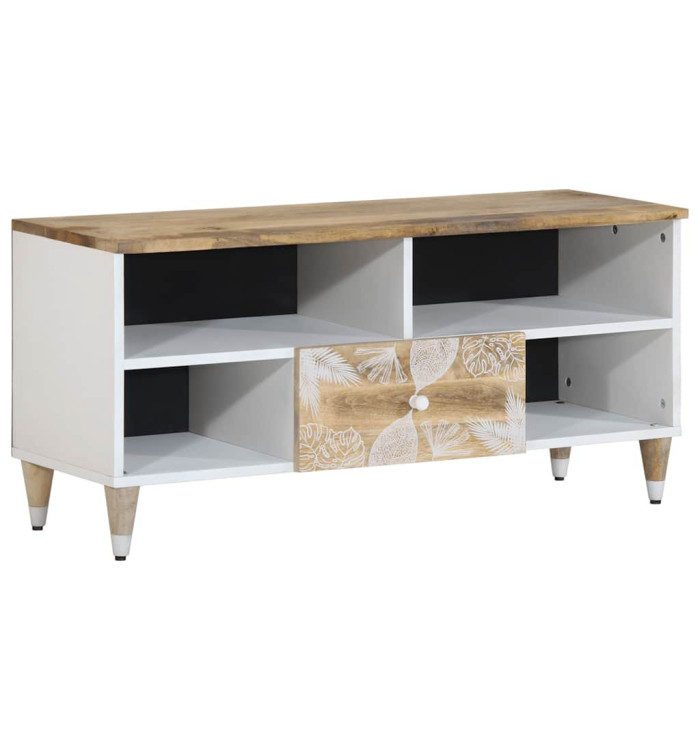 Meuble TV 100x33,5x46 cm bois massif de manguier | Mobilier & Déco