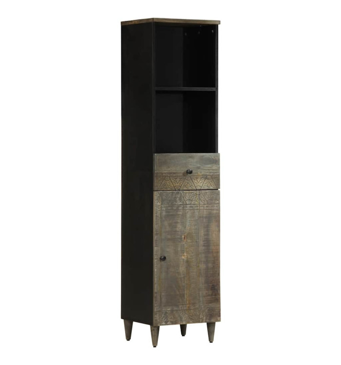 Armoire de salle de bain 38x33x160 cm bois massif de manguier | Mobilier & Déco
