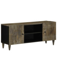 Meuble TV gris clair 105x33,5x46 cm bois massif de manguier | Mobilier & Déco