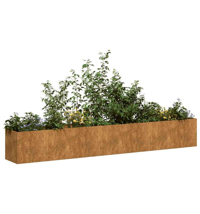Jardinière rouillé 280x40x40 cm acier inoxydable | Mobilier & Déco