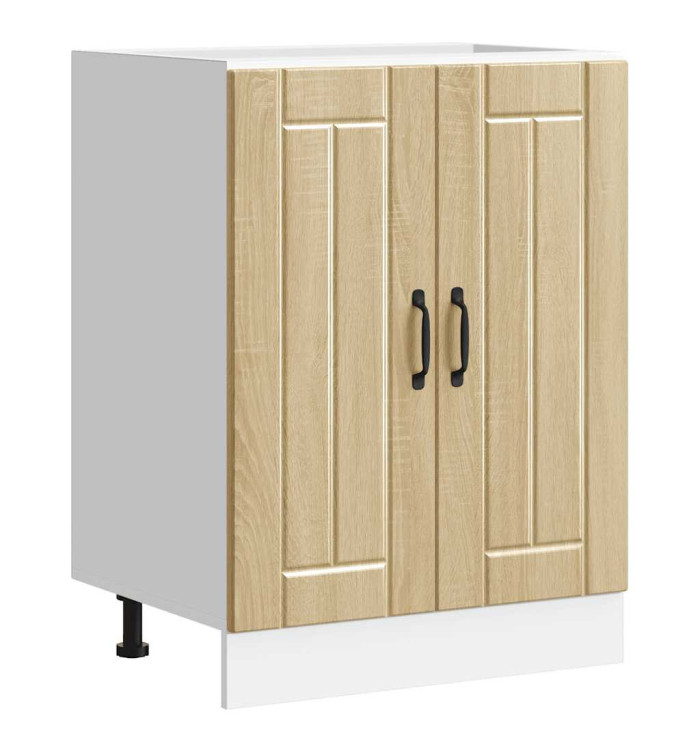 Meuble de base de lavabo Lucca chêne sonoma bois d'ingénierie | Mobilier & Déco