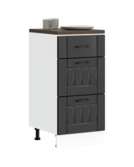 Armoire de cuisine Lucca noir bois d'ingénierie | Mobilier & Déco