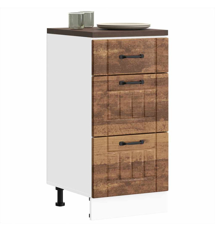 Armoire de cuisine Lucca vieux bois bois ingénierie | Mobilier & Déco