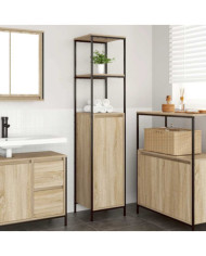 Meuble de salle de bain avec étagères chêne sonoma 36x35x165 cm | Mobilier & Déco