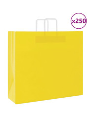 Sacs en papier 250 pcs avec poignées jaune 54x15x49 cm | Mobilier & Déco