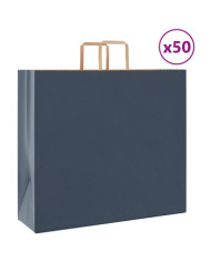 Sacs en papier 50 pcs avec poignées bleu 54x15x49 cm | Mobilier & Déco