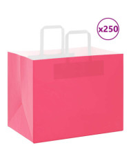 Sacs en papier 250 pcs avec poignées rose 32x22x24 cm | Mobilier & Déco