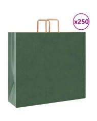 Sacs en papier 250 pcs avec poignées vert 54x15x49 cm | Mobilier & Déco