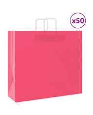 Sacs en papier 50 pcs avec poignées rose 54x15x49 cm | Mobilier & Déco