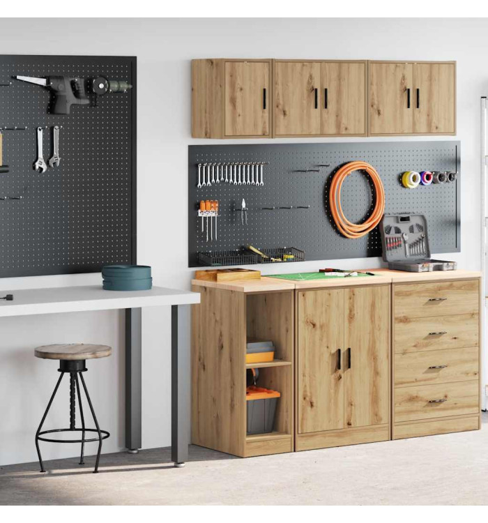 Armoires garage 2 pcs chêne artisanal bois d'ingénierie | Mobilier & Déco