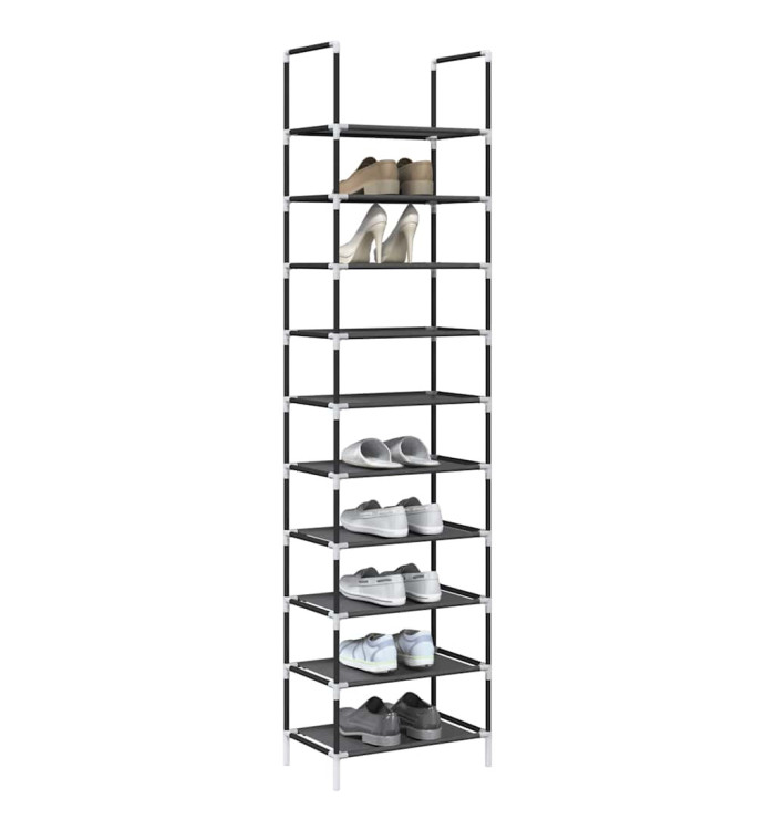 Étagère à chaussures 10 niveaux 44x28x180 cm tissu non-tissé | Mobilier & Déco