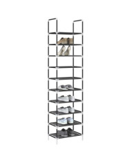 Étagère à chaussures 10 niveaux 44x28x180 cm tissu non-tissé | Mobilier & Déco
