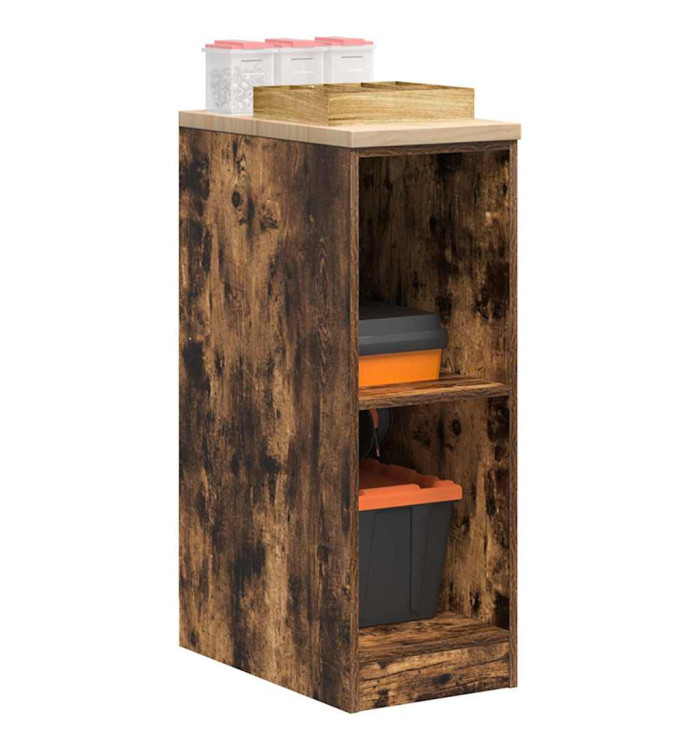 Armoire de rangement de garage chêne fumé 30x51x85 cm bois pin | Mobilier & Déco