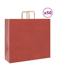 Sacs en papier 50 pcs avec poignées rouge 54x15x49 cm | Mobilier & Déco