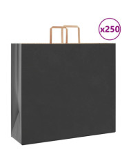 Sacs en papier 250 pcs avec poignées noir 54x15x49 cm | Mobilier & Déco