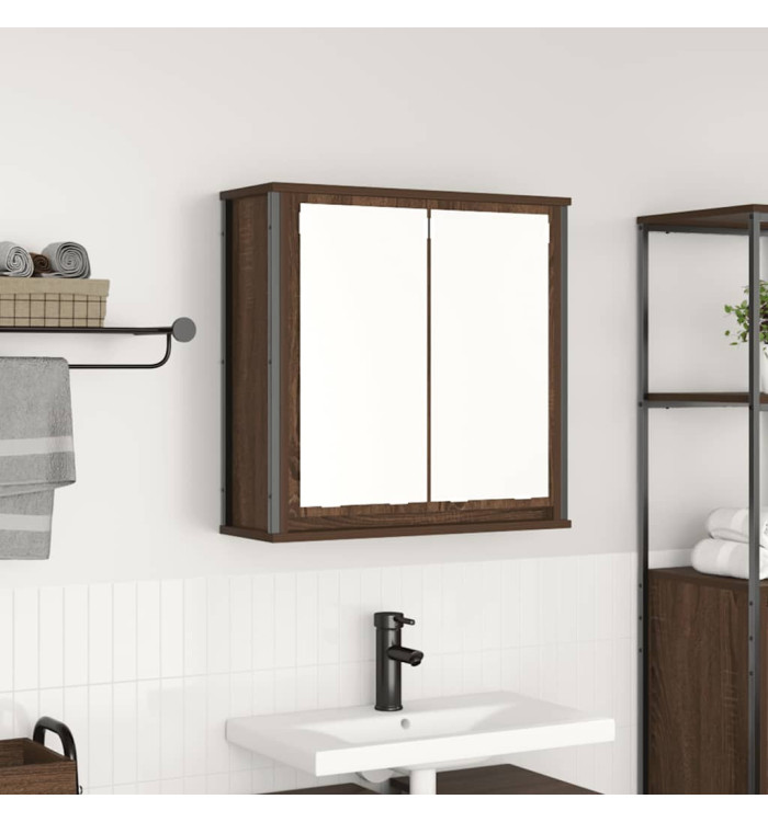 Armoire murale de salle de bain miroir chêne marron 60x21x60 cm | Mobilier & Déco