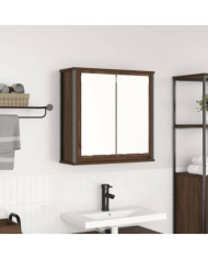 Armoire murale de salle de bain miroir chêne marron 60x21x60 cm | Mobilier & Déco