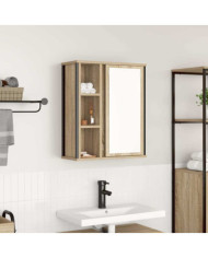 Meuble murale de salle de bain miroir chêne sonoma 50x21x60 cm | Mobilier & Déco