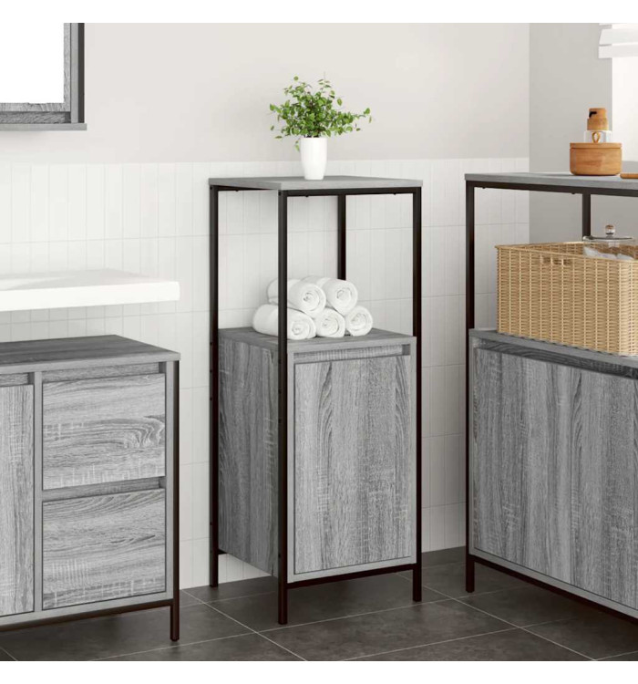 Meuble de salle de bain avec étagères sonoma gris 36x35x95 cm | Mobilier & Déco