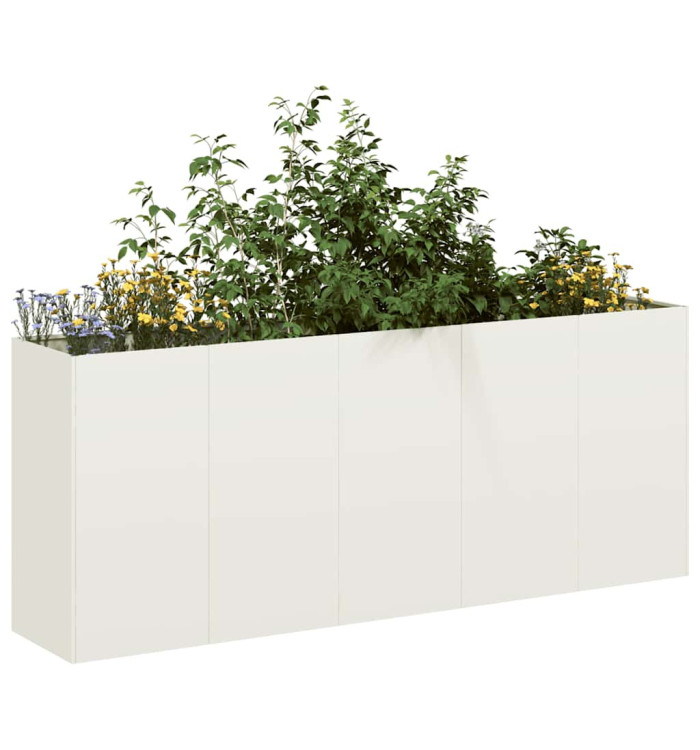 Jardinière blanc 200x40x80 cm acier laminé à froid | Mobilier & Déco