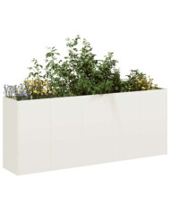 Jardinière blanc 200x40x80 cm acier laminé à froid | Mobilier & Déco