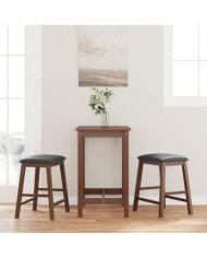 chaises de bar avec coussins 2 pcs marron bois massif d'hévéa | Mobilier & Déco