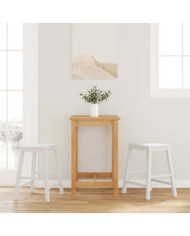 Chaises de bar 2 pcs blanc bois massif d'hévéa | Mobilier & Déco