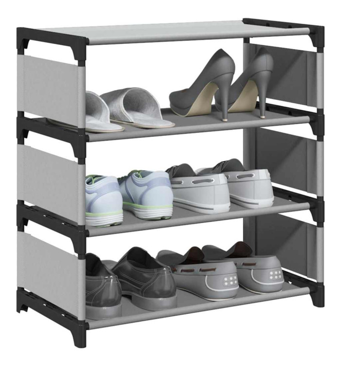 Étagère à chaussures 4 niveaux gris 54x28x55 cm tissu non-tissé | Mobilier & Déco
