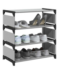 Étagère à chaussures 4 niveaux gris 54x28x55 cm tissu non-tissé | Mobilier & Déco