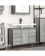 Meuble sous-vasque avec tiroirs sonoma gris 90x34,5x60cm | Mobilier & Déco