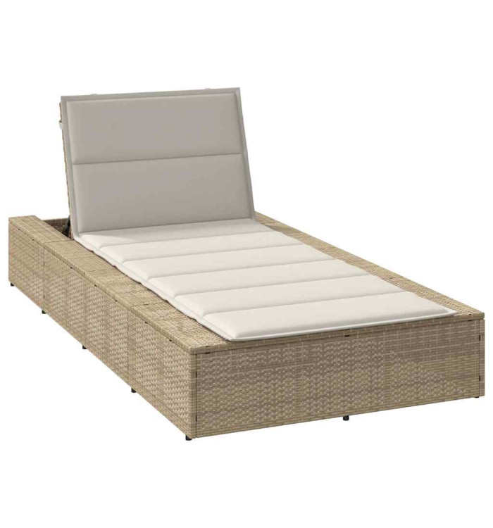 Transat avec coussin flottant beige résine tressée | Mobilier & Déco
