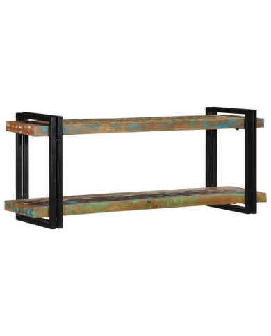 Étagère murale multicolore bois massif récupération | Mobilier & Déco