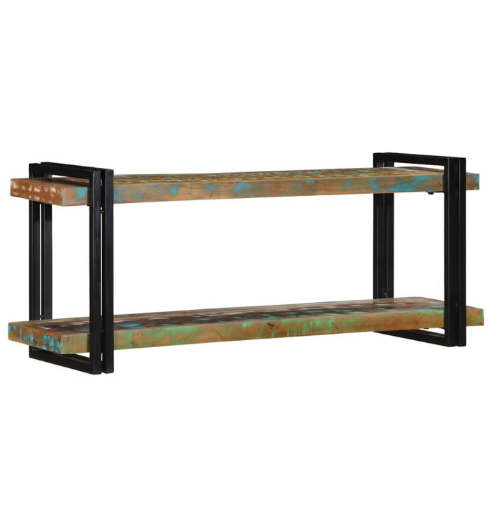Étagère murale multicolore bois massif récupération | Mobilier & Déco