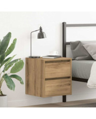 Tables de chevet murales 2 pcs chêne artisanal 38x34x40 cm | Mobilier & Déco