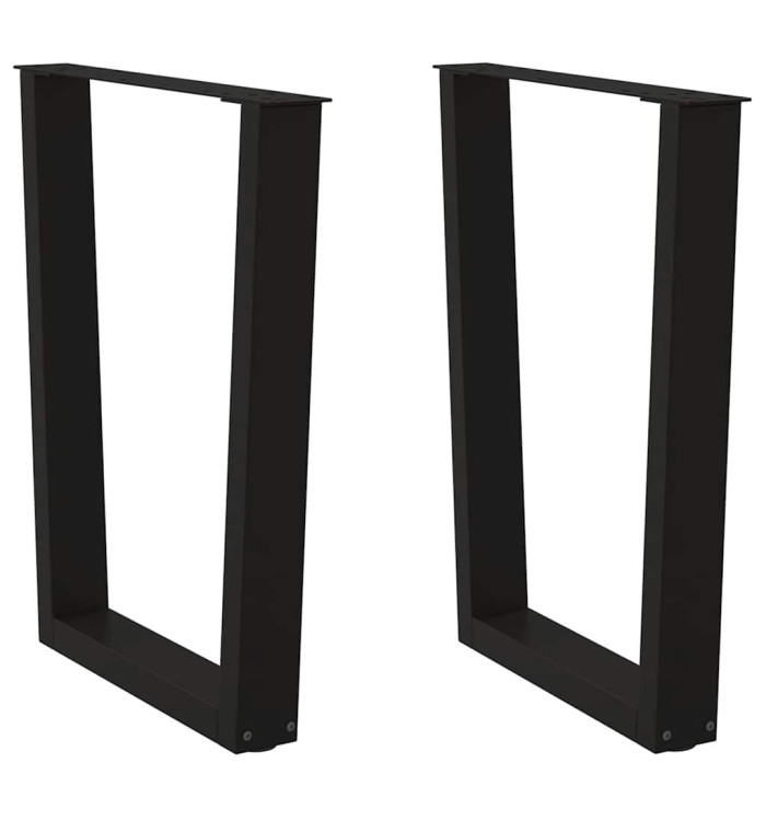 Pieds de table à manger en V 2 pièces Noir 60 x (72-73,3) cm Acier | Mobilier & Déco