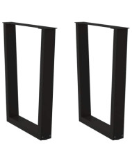 Pieds de table à manger en V 2 pièces Noir 60 x (72-73,3) cm Acier | Mobilier & Déco