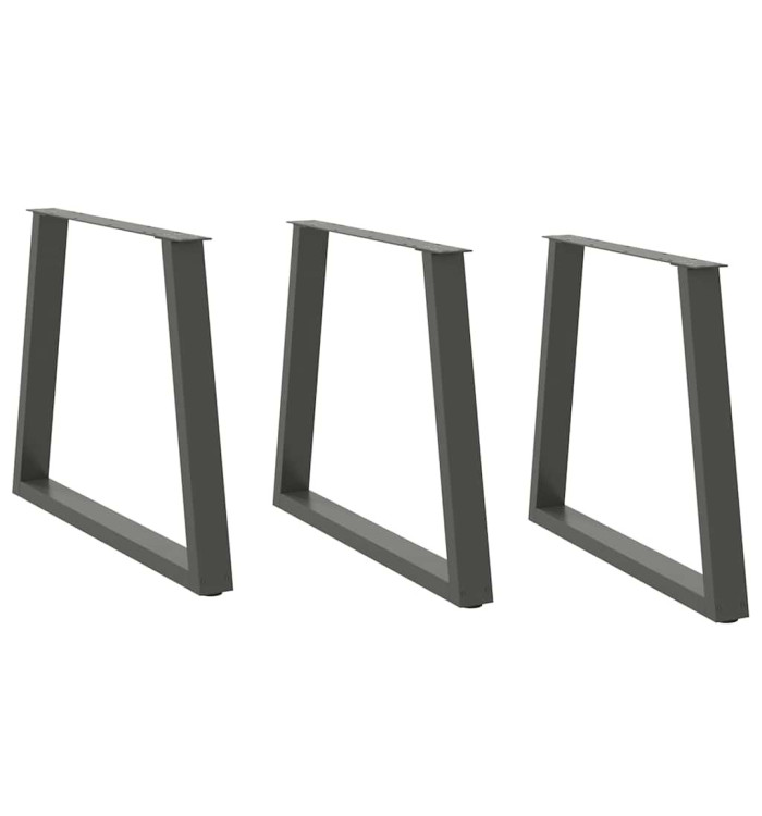 Pieds de table à manger en forme de V, 3 pièces, anthracite, 80 x (72-73,3) cm, acier | Mobilier & Déco