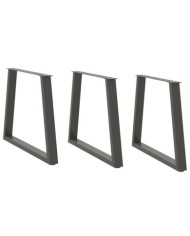 Pieds de table à manger en forme de V, 3 pièces, anthracite, 80 x (72-73,3) cm, acier | Mobilier & Déco