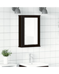 Armoire à miroir de salle de bain chêne noir bois ingénierie | Mobilier & Déco