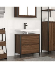 Meuble salle de bain lavabo tiroirs chêne marron 60x34,5x60 cm | Mobilier & Déco