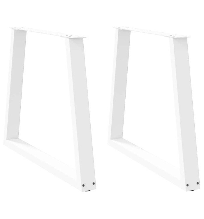 Pieds de table à manger en forme de V, 2 pièces, blanc, 80 x (72-73,3) cm, acier | Mobilier & Déco
