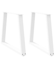 Pieds de table à manger en forme de V, 2 pièces, blanc, 80 x (72-73,3) cm, acier | Mobilier & Déco