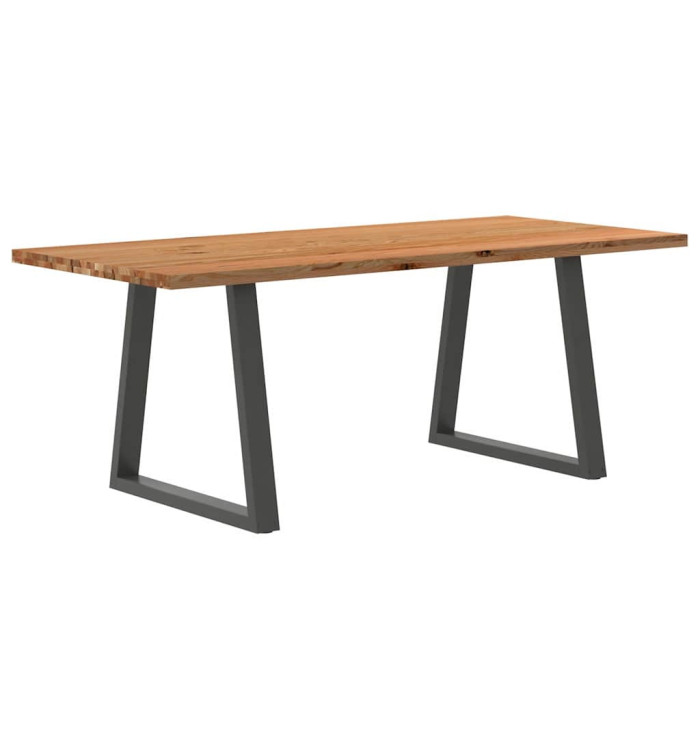 Table à manger marron clair bois de chêne massif rectangulaire | Mobilier & Déco