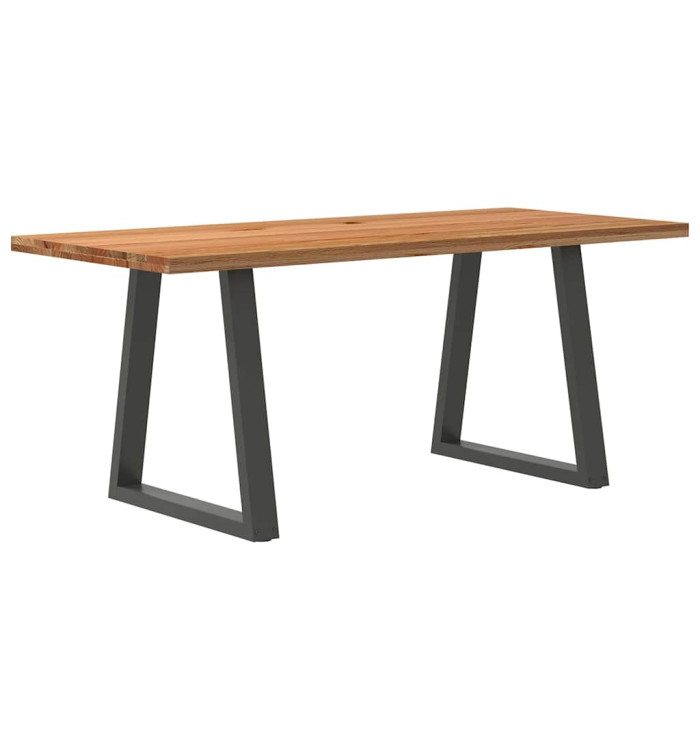 Table à manger marron clair bois de chêne massif rectangulaire | Mobilier & Déco