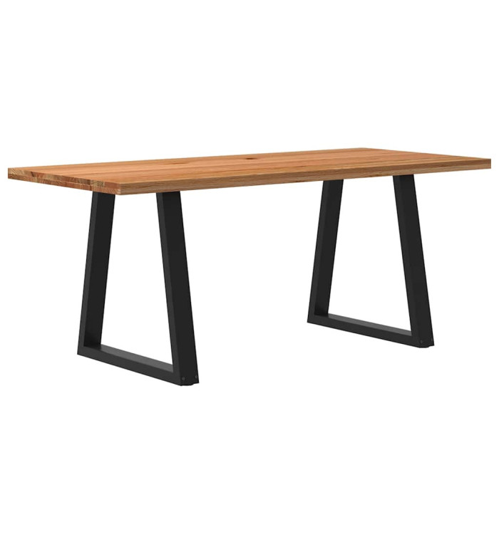 Table à manger marron clair bois de chêne massif rectangulaire | Mobilier & Déco
