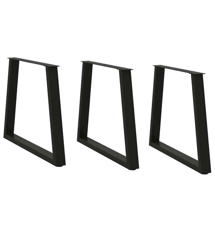 Pieds de table à manger en V 3 pièces Noir 70 x (72-73,3) cm Acier | Mobilier & Déco