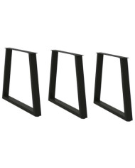 Pieds de table à manger en V 3 pièces Noir 70 x (72-73,3) cm Acier | Mobilier & Déco