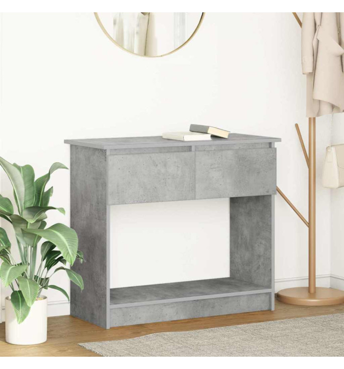 Table console avec tiroirs gris béton 85,5x38,5x74,5 cm | Mobilier & Déco