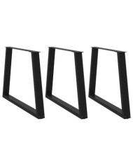 Pieds de table à manger en V 3 pièces Noir 90 x (72-73,3) cm Acier | Mobilier & Déco
